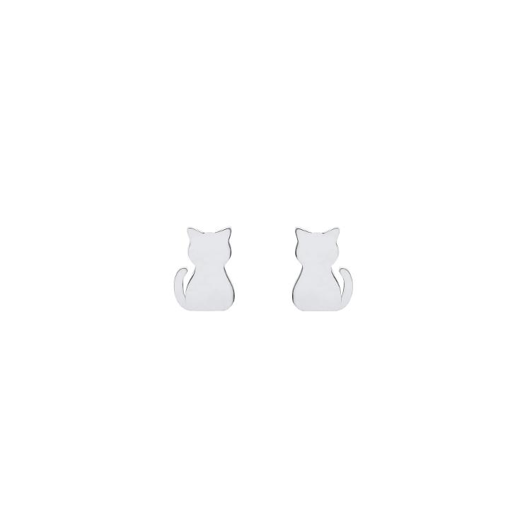 Katzen Ohrringe in Silber oder Gold - 0