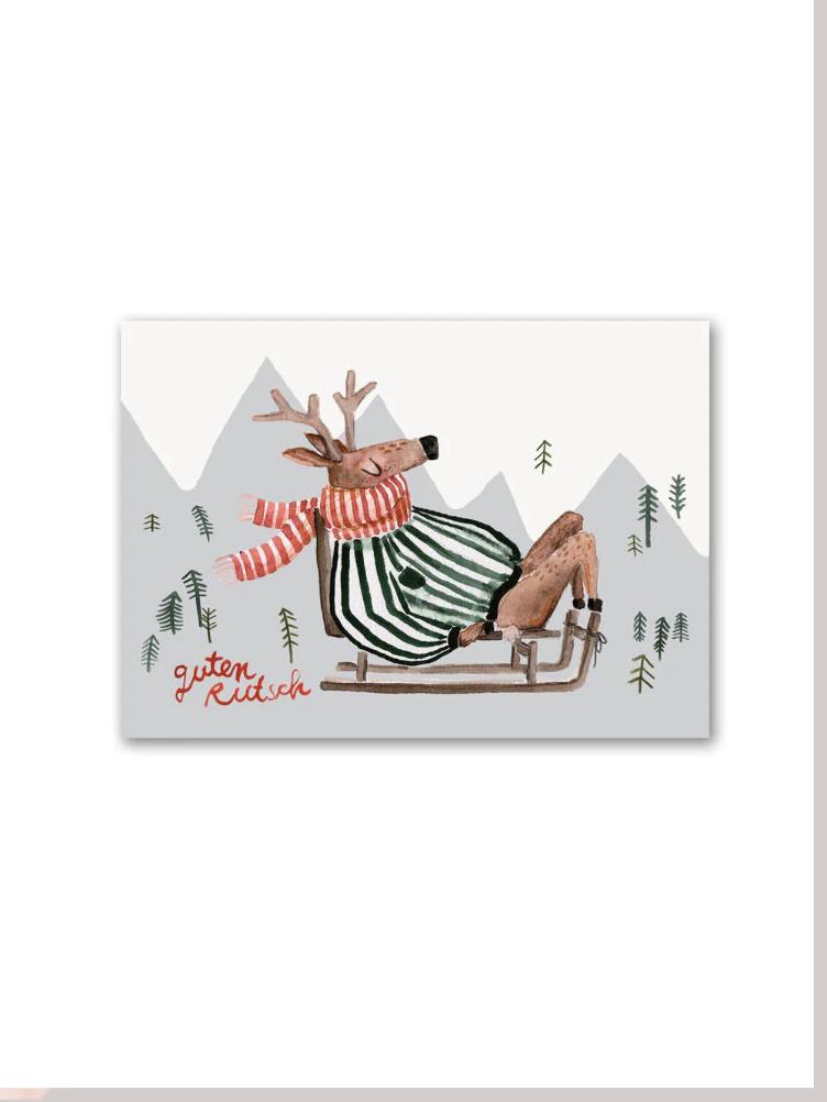 Postkarte Weihnachtselch