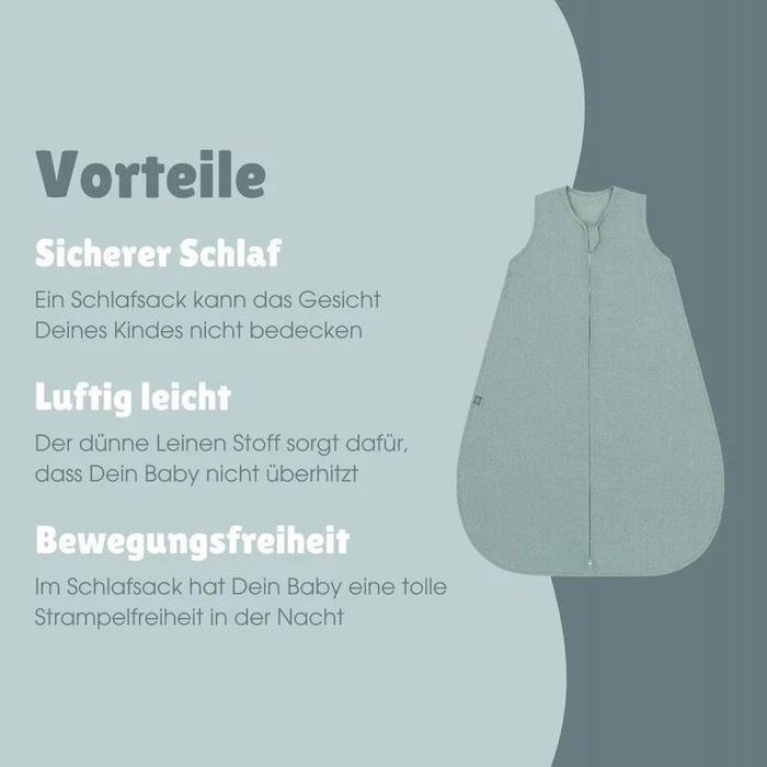 Leinen Schlafsack 0.5 TOG mint - 2